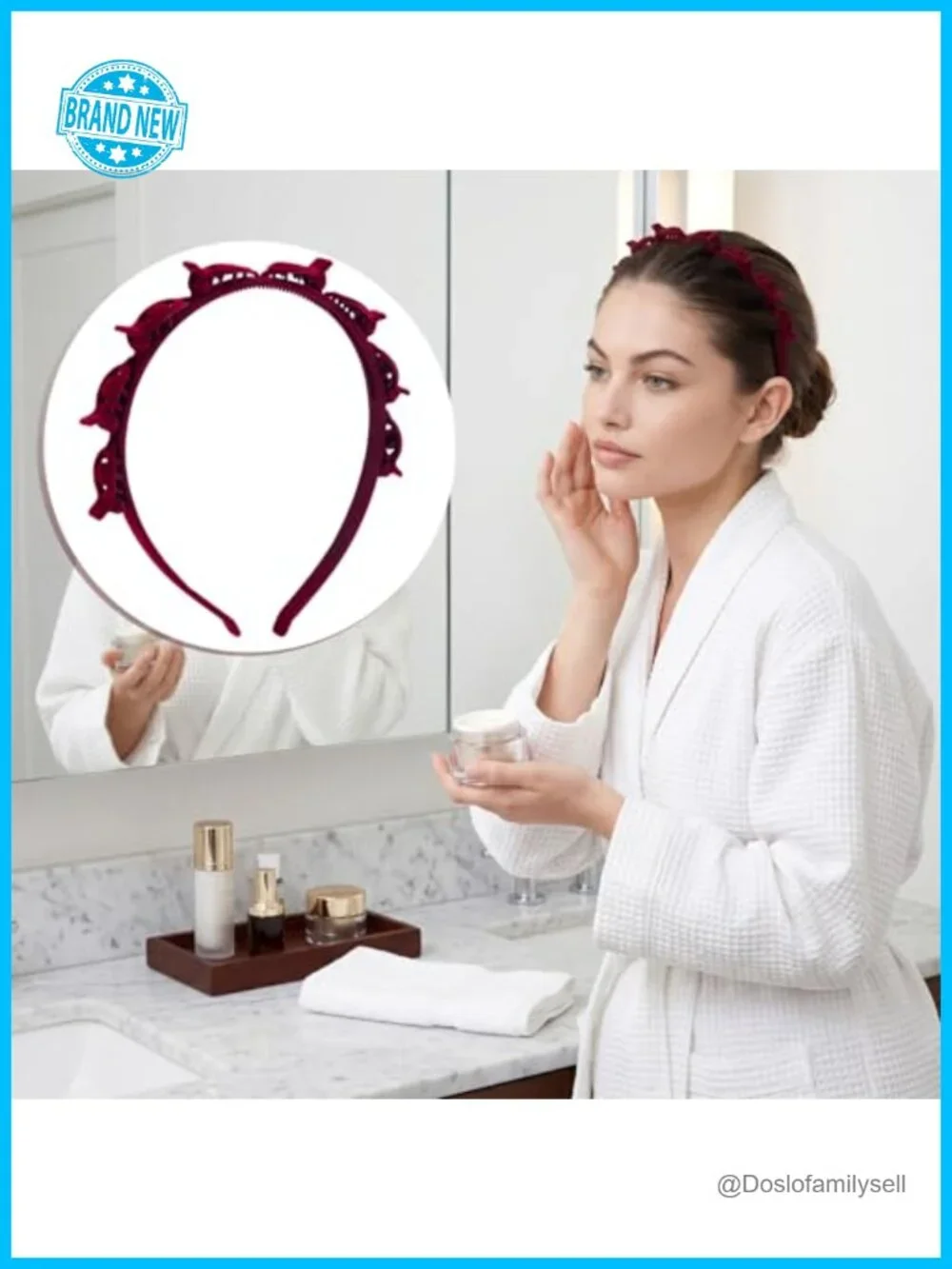 2 Pack Double Layer Clip Headbands, Non-Slip Braided Bangs Headband with Clips,